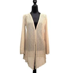 Colleen Lopez Lightweight Knit Long Cardigan - Womens Small - Camel - NWOT